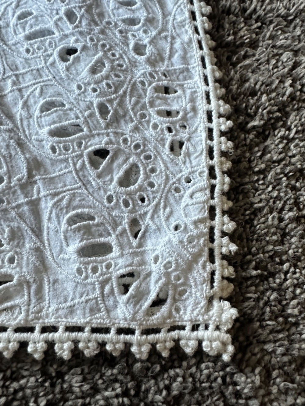 Mediterranean Spanish White Eyelet Dress with Tie Waist Cotton Small/ Medium - Picture 7 of 12